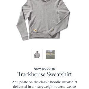 Tracksmith Light Gray Sweatshirt with Logo Patch